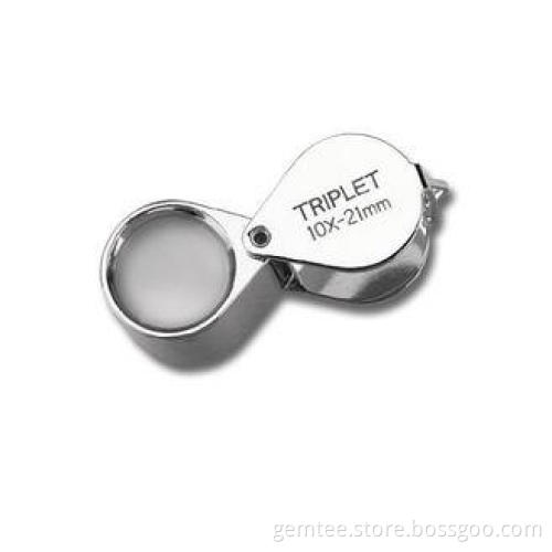 10X Magnification Triplet Jewelry loupe with chromium plati